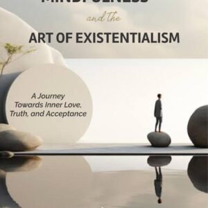 Book cover featuring a person standing on spheres symbolizing existentialism.